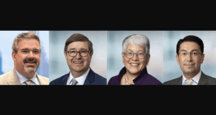 Pictured, left to right: SEPTA’s Scott A. Sauer and Kaplan Kirsch’s John Putnam, Allison Ishihara Fultz, and Samuel Kohn. (Photographs courtesy of the respective organizations.)